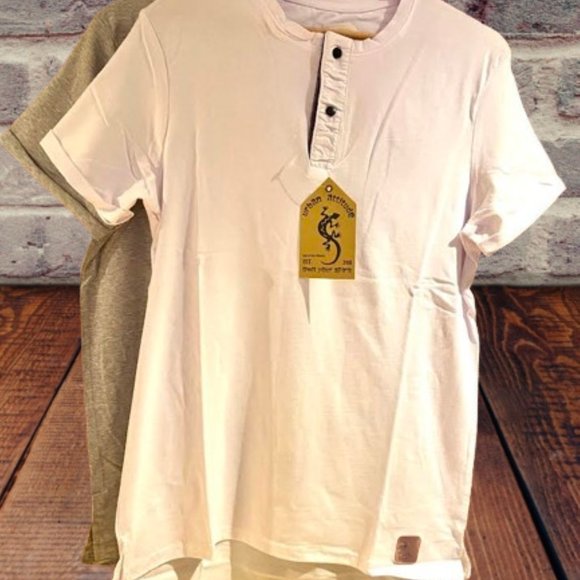 Chambray Mens Henley cotton /spandex. Free shipping - Picture 3 of 5